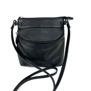 ILI New York Crossbody Bag Black Leather Toronto Handbag Purse